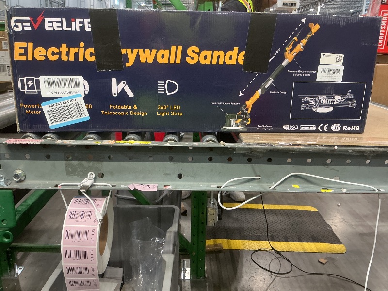 Photo 1 of *USED*
GEVEELIFE Drywall Sander, 880W 7.33A Electric Drywall Sander with Vacuum Dust Collector, 5 Variable Speed 1000-2100RPM, LED Light, Foldable & Extendable Handle, 12 Sanding Discs
