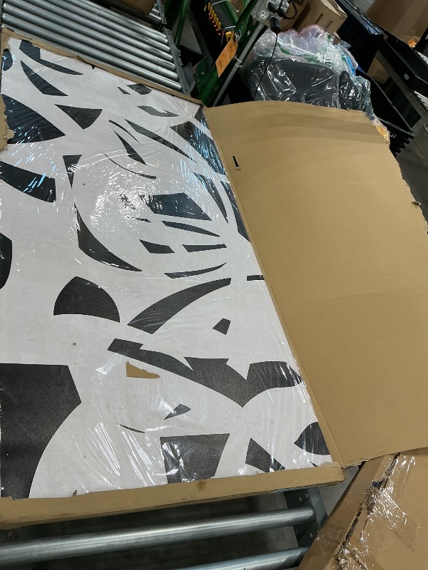 Photo 1 of ***MAJOR DAMAGE*** ***READ CLERK NOTES*** Black and White Abstract Wall Art Mid Century Wall Decor Geometric Art Posters Large Framed Wall Prints for Living Room Bedroom 29x58 Inch