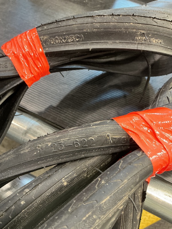 Photo 1 of ***SEE CLERK COMMENTS*** Fincci Set 700x23c Tires Road Bike with 2X Bicycle Inner Tubes 700c - Racing 23-622 1mm Puncture Proof Bike Tires & 60mm Presta Tube - 700c Bike Tire for Folding, Touring, Gravel, E Bikes, Bicycle