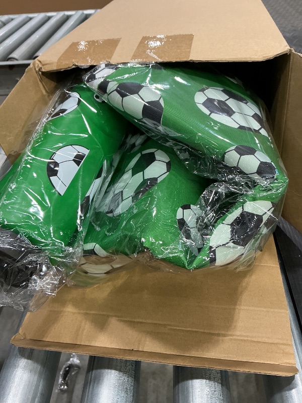 Photo 1 of ***MISSING PIECES*** 12 Pcs Soccer Water Bottles Soccer Drawstring Bag Set with 50 Sticker Soccer Party Favors 6 Reusable Sports Squeeze Water Bottles 20oz 6 Soccer Goodie Gift Bag for Soccer Team Gifts Players Lovers Gym