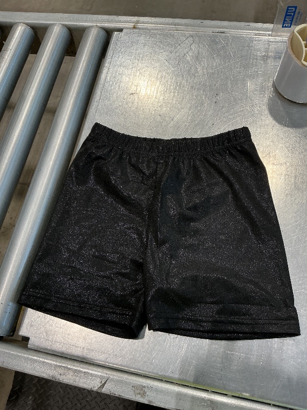 Photo 1 of (Prototype) Girls Metallic Shorts Sparkly Disco Costume Shiny Hot Pants for Dancing Cheerleading Rave Festival (11-12Y)