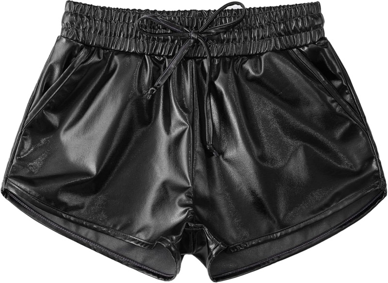 Photo 1 of (Prototype) Girls Metallic Shorts Sparkly Disco Costume Shiny Hot Pants for Dancing Cheerleading Rave Festival (11-12Y)