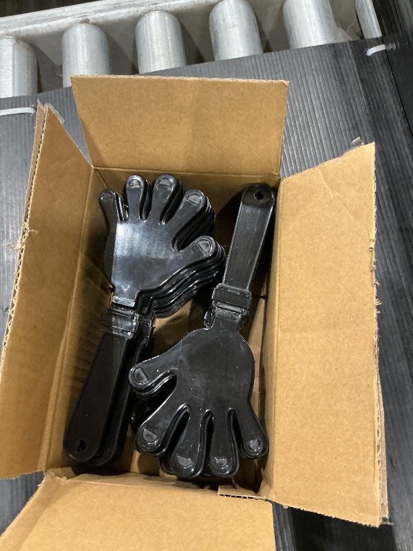 Photo 1 of 10 Pcs Hand Clappers Noisemakers 7.5 Inch Clappers Noisemakers Plastic Hand Clappers for Birthdays Game Football Sporting Events Cheers Supplies Dance Basketball Football Noisemakers(Black)