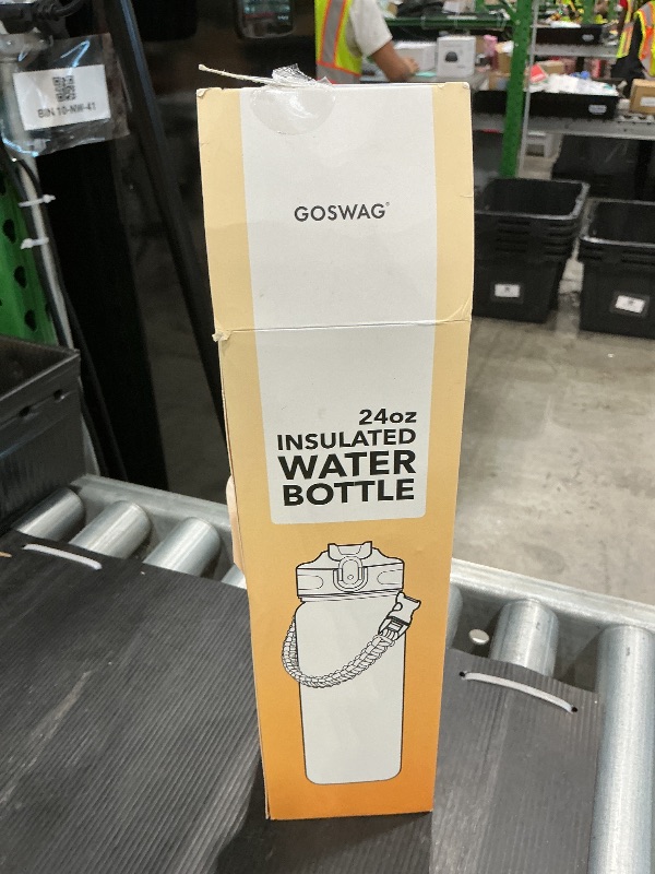 Photo 1 of **MINOR DAMAGE**
GOSWAG Insulated Sports Water Bottle, 24oz 2 Lids(with Straw/No Straw), Stainless Steel Water Bottles with Paracord Handle, Insulated Bottle with Double-Wall Vacuum Insulation