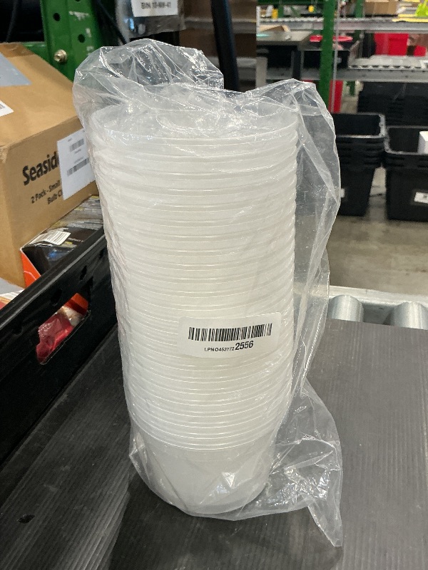 Photo 1 of [48Set - 16oz.] Plastic Deli Food Storage Containers With Plastic Lids, Disposable togo containers for soup, Meal Prep, Slime | BPA Free | Stackable | Leakproof | Microwave | Dishwasher | Freezer Safe