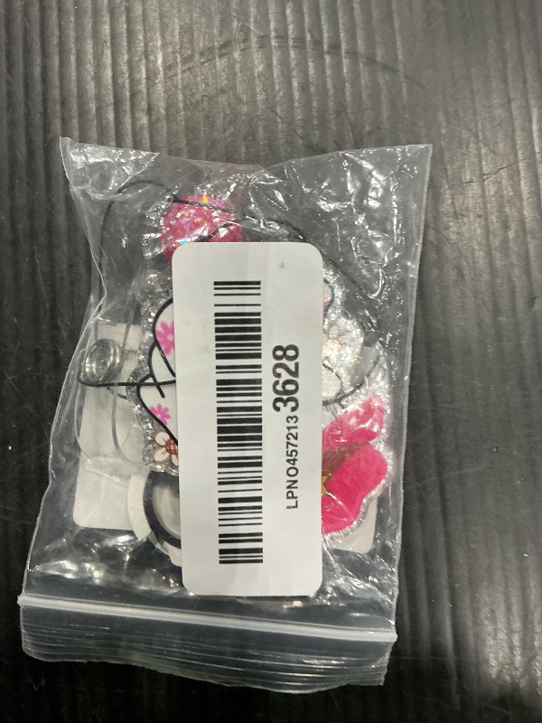 Photo 1 of ***MAJOR DAMAGE*** ***READ CLERK NOTES*** Halloween Badge Reel Cowgirl Ghost - Western Pink Ghost Retractable ID Badge Holder with Alligator Clip Acrylic Glitter Beads for Nurse Nursing Medical Student Teacher Office Name Card Reels Gifts