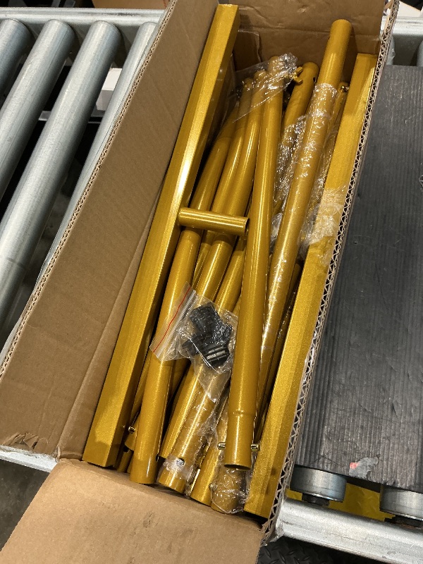 Photo 1 of * no flowers, only frame *Gold Metal Wedding Arch Backdrop Stands Set of 2 (7.2FT & 6.6FT), Metal Square Balloon Arch Frame for Birthday Party, Ceremony, Baby Shower