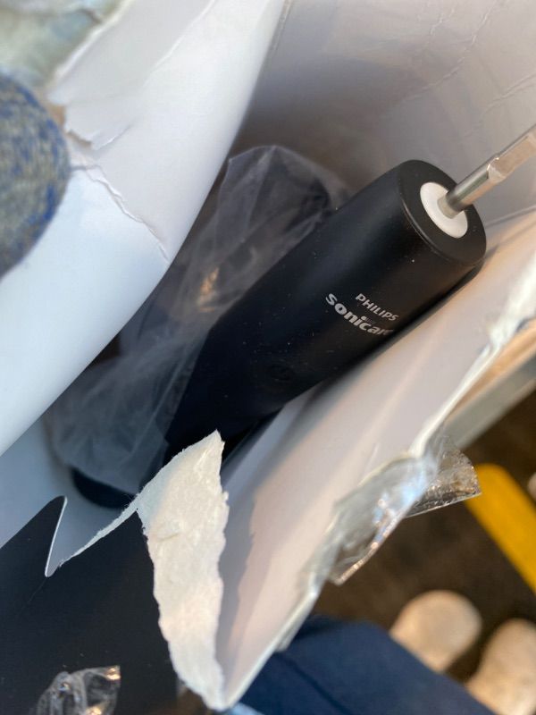 Photo 1 of *MINOR DAMAGE - USED - UNTESTED*
Philips Sonicare 4100 Rechargeable Electric Toothbrush, Advanced Plaque Removal, Pressure Sensor, Includes Brush Head Case, Black BD5003AZ