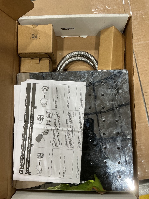 Photo 1 of ***Missing parts***
Delta Faucet 10-inch Raincan Shower Head and Hand Held Shower Combo, Chrome Square Shower Head, Rainfall Shower Head, Hand Shower, High Pressure Shower Head, 1.75 GPM Flow Rate, Chrome 75527