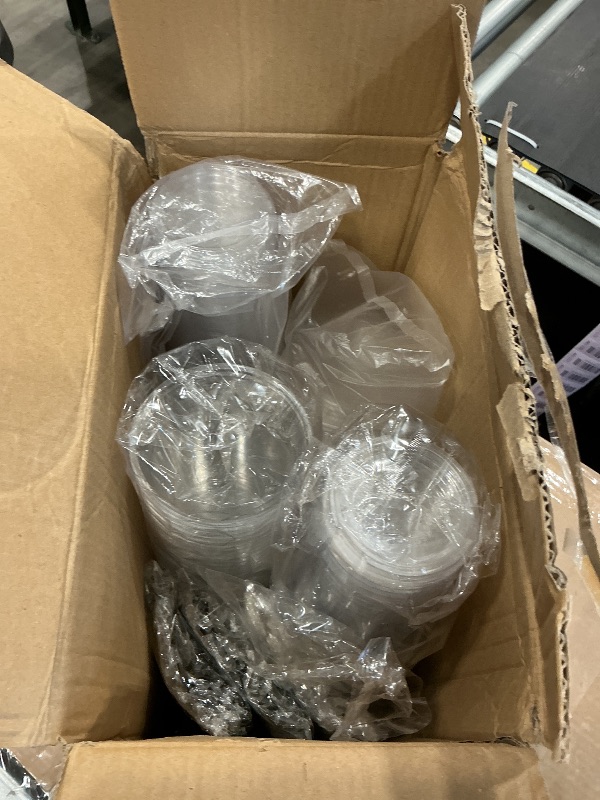 Photo 1 of [100 SETS] 32 oz Clear Plastic Cups with Lids and STRAWS, Disposable Drinking Cups for Cold Drinks, Iced Coffee, Milkshakes, Smoothies