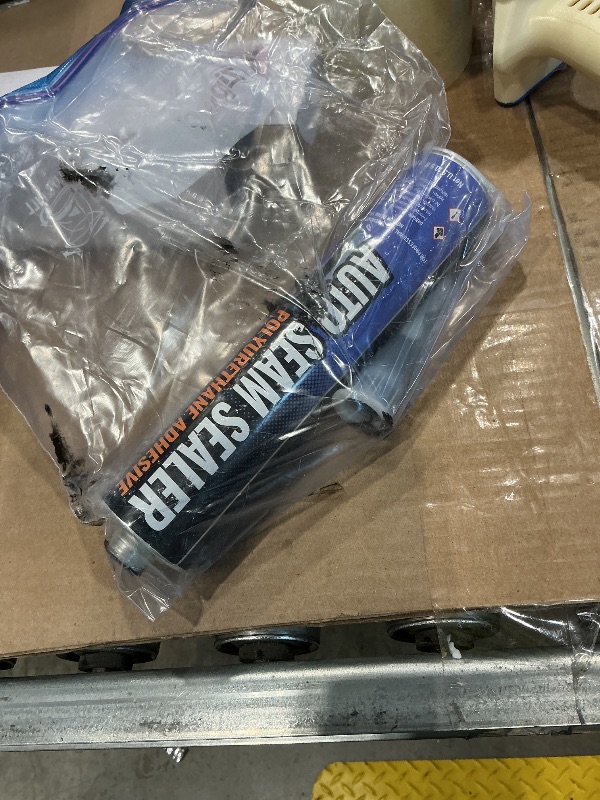 Photo 1 of [Black] Professional Automotive Seam Sealer, Paintable Quick-Set Polyurethane Auto Body Seam Sealer for Metal Surfaces of Cars, Trucks, Etc, Includes Gloves & Tip - Black RV Roof Sealant