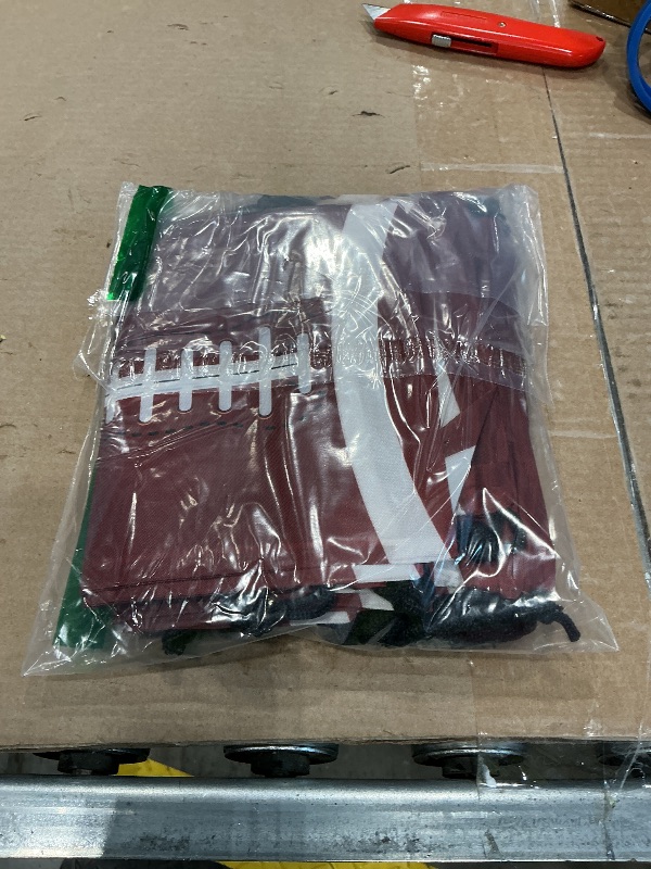 Photo 1 of Berlune 24 Pieces Football Party Favors Drawstring Gift Bags 10 x 7 Inch Football Sports Goodie Bags Super Birthday Supplies Backpack Bulk Bowl for Gym Travel Party Storage Favors Supplies