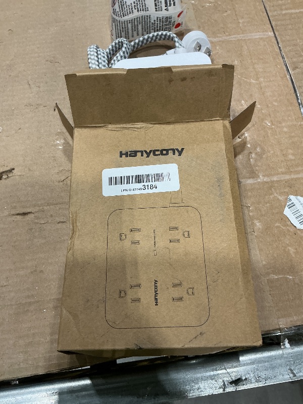 Photo 1 of *USED*
Surge Protector Power Strip - HANYCONY 8 Outlets 4 USB (2 USB C) Charging Ports, Multi Plug Outlet Extender, 5Ft Braided Extension Cord, Flat Plug Wall Mount Desk Charging Station for Home Office ETL