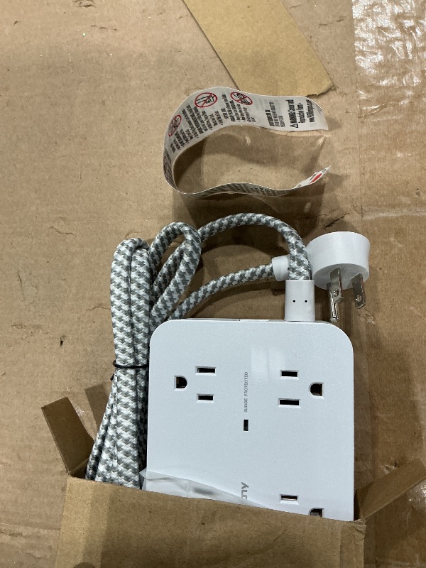 Photo 1 of *USED*
Surge Protector Power Strip - HANYCONY 8 Outlets 4 USB (2 USB C) Charging Ports, Multi Plug Outlet Extender, 5Ft Braided Extension Cord, Flat Plug Wall Mount Desk Charging Station for Home Office ETL