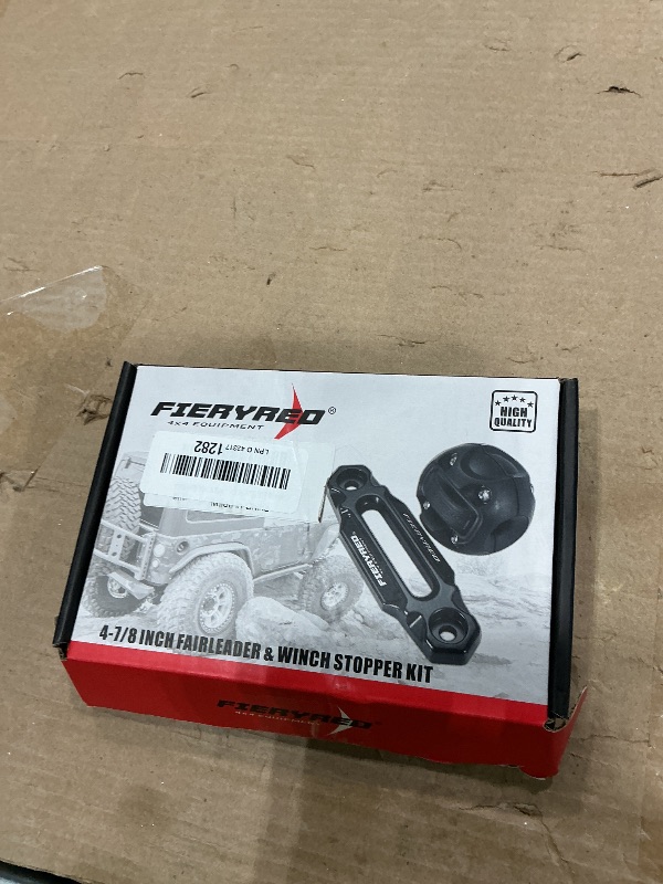 View 2 of ***MISSING PART*** FIERYRED Winch Hawse Fairlead with Winch Cable Hook Stopper Kit,4-7/8 Inch Bolt Pattern Aluminum Fairlead for Synthetic Rope,Suitable for 3500-4500LBS ATV/UTV Winch