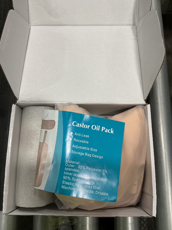 Photo 1 of ***MISSING PIECES*** ***READ CLERK NOTES***  Castor Oil Pack Wrap with 8Fl.Oz Cold Pressed Unrefined Glass Bottle Pure Organic Castor Oil for Stomach Neck and Breast