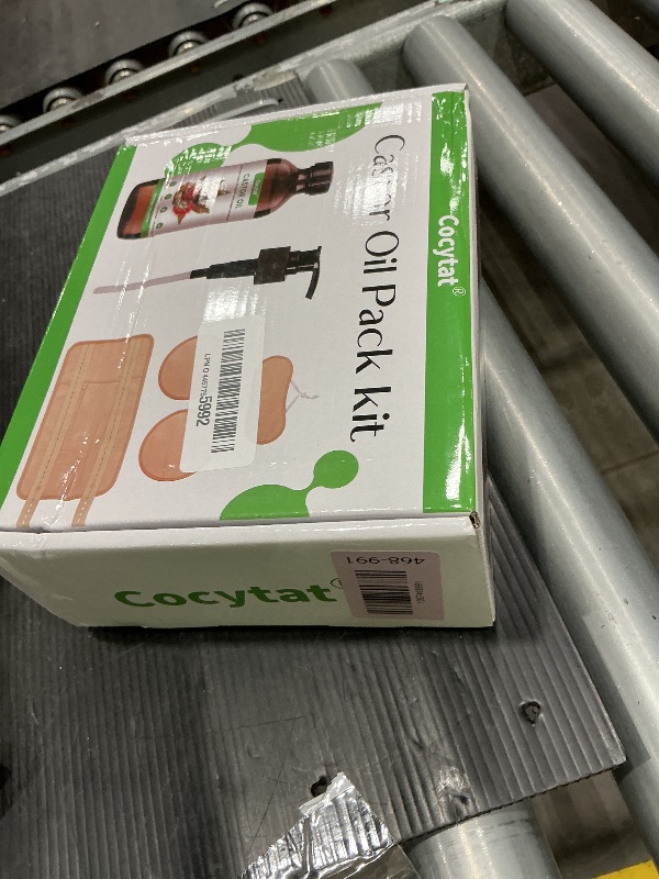 Photo 1 of ***MISSING PIECES*** ***READ CLERK NOTES***  Castor Oil Pack Wrap with 8Fl.Oz Cold Pressed Unrefined Glass Bottle Pure Organic Castor Oil for Stomach Neck and Breast