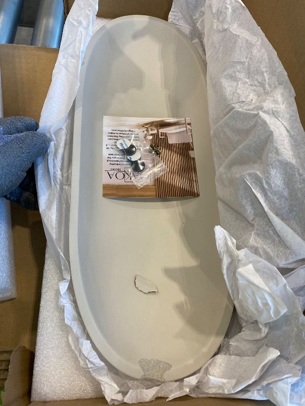 Photo 1 of *MINOR DAMAGE - USED*
OAKOA Concrete Large Decorative Bowl for Home Decor - Long Decorative Centerpiece Bowl for Table - Coffee Table Bowl for Entryway Table - Large Dough Bowl Decor