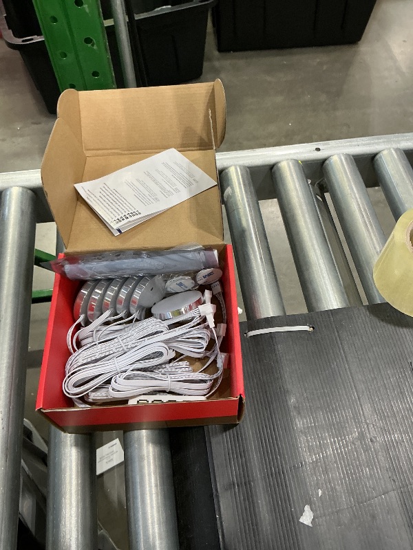 Photo 1 of *Missing peices check clerk comments *
6 PCS Aluminum Round WiFi RGB Under Cabinet Lights Kit,Compatible with Alexa,Google Assistant,App and 2.4G RF Remote,Music Sync LED Light with Timmer Dimmable Under Counter Lights for Kitchen Bedroom