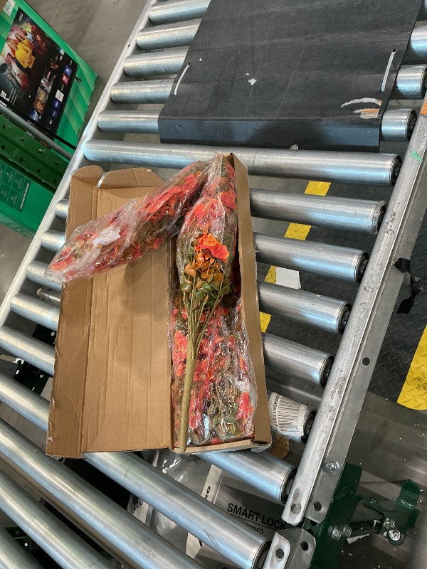 Photo 1 of ,Bundles Artificial Fall Flowers for Outdoors Fall Thanksgiving Decorations, UV Resistant Fake Mums Realistic Fake Fall Plants Faux Plastic Flowers for Outdoor Home Gardens Porch Fall Decor(Orange)