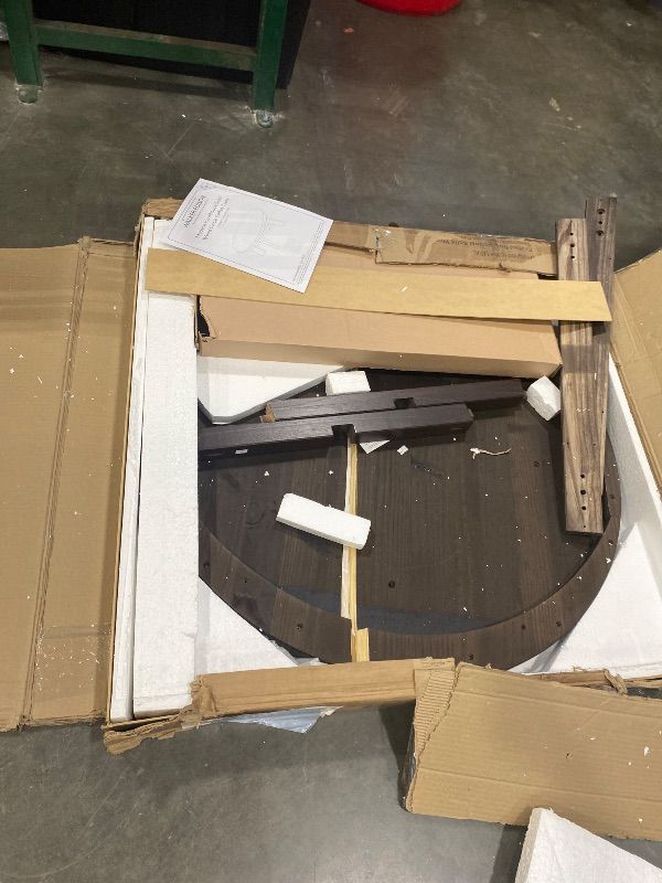 Photo 1 of **SEE CLERK NOTES, AND PHOTOS***Walker Edison Colt Modern Farmhouse Solid Wood Round Coffee Table, 36 Inch, Espresso