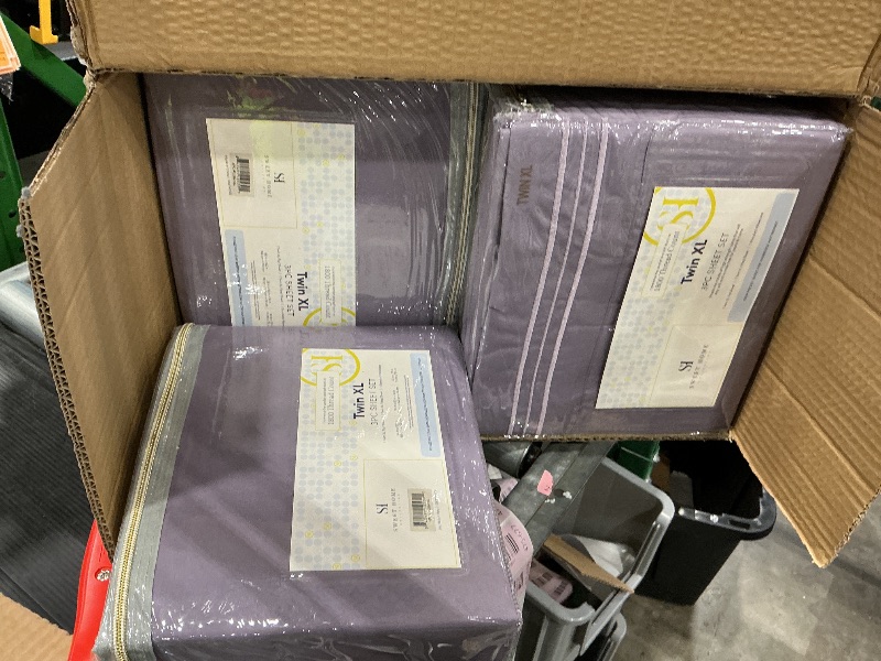 Photo 1 of *12 Sets Twin XL Sheets - Breathable Luxury Sheets with Full Elastic & Secure Corner Straps Built In - 1800 Supreme Collection Extra Soft Deep Pocket Bedding Set, Sheet Set, Twin XL, Plum