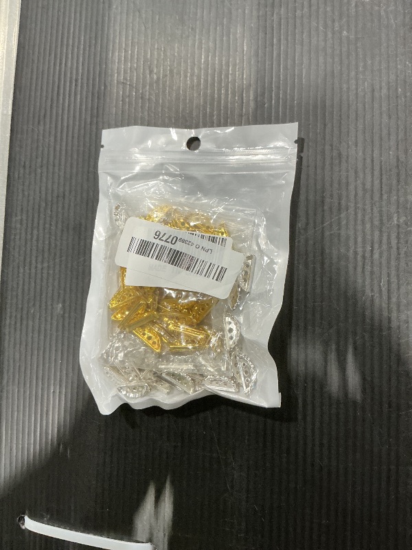 Photo 1 of 100pcs Rhinestone Spacer Bar Beads 3 Holes Alloy Half Round Crystal Spacers Link Connectors Beads for DIY Multi Strand Bracelet Crafts Jewelry Making, Gold and Silver, 19 mm x 7.5 mm