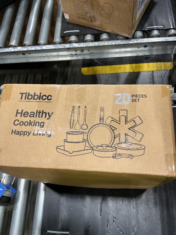 Photo 1 of ***MISSING PIECES*** Pots and Pans Set Non Stick 20PCS, Ceramic Cookware Set Detachable Handle Non Toxic Stackable Kithchen Set, Dishwasher Oven Safe Induction Compatiable Frying Pans Pots Skillets, White