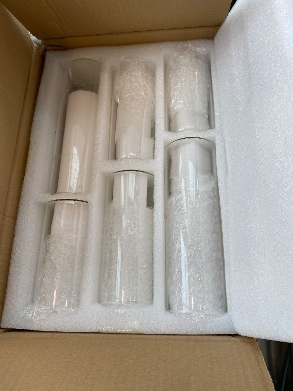 Photo 1 of ***PARTIAL SET*** ***READ CLERK NOTES*** 72 PCS White Pillar Candles with Glass Candle Holders Clear Hurricane Candle Holders Glass Cylinder Vases for Centerpieces Wedding Party, Event, Home Office (36 Candles+36 Candle Hoders)