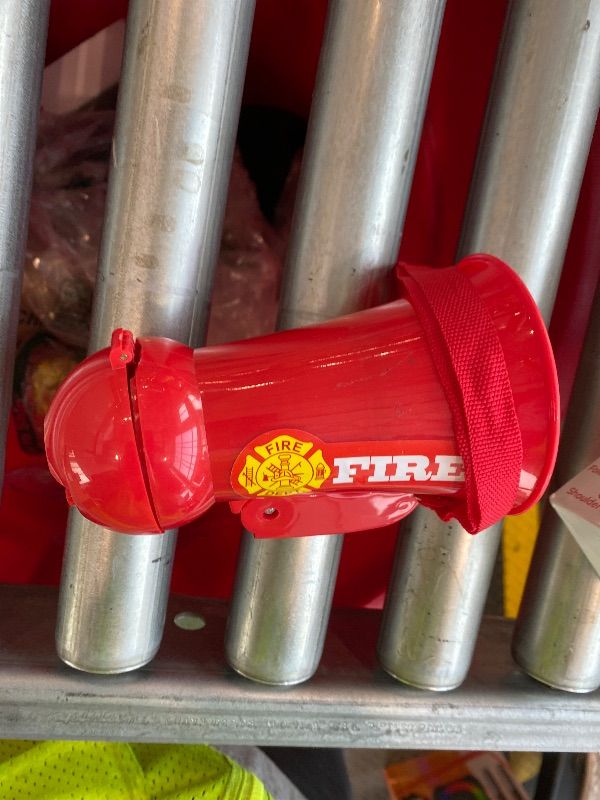 Photo 1 of ***MINOR DAMAGE*** Dress Up America Firefighter Megaphone for Kids - Red Fireman Megaphone Bullhorn with Siren Sound