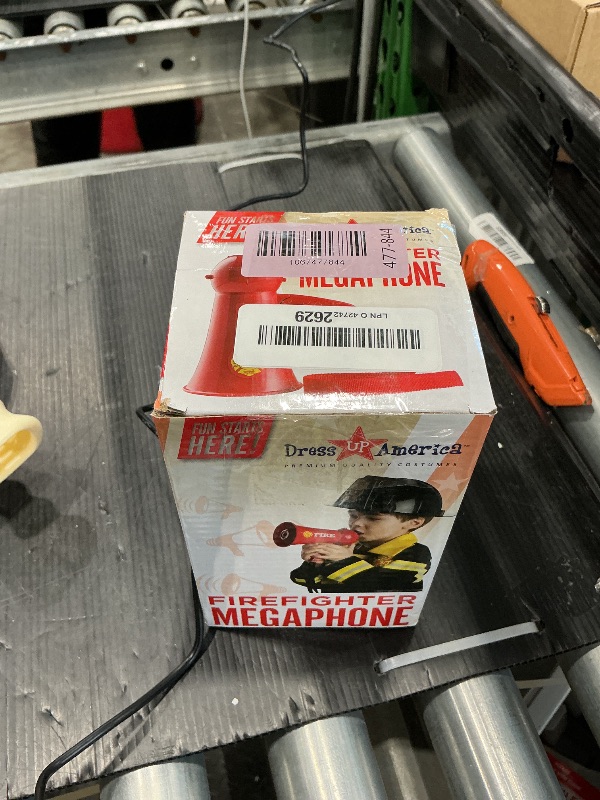 Photo 1 of ***MINOR DAMAGE*** Dress Up America Firefighter Megaphone for Kids - Red Fireman Megaphone Bullhorn with Siren Sound