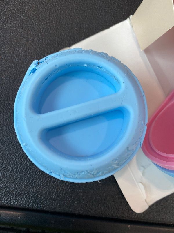 Photo 1 of ***CHEWED*** Party Popsicle and Treat Tray, Frozen Treat Dispensing, Silicone Long-Lasting Interactive Dog Toys, Keep Your Pup Busy, Compatible with Woof Pupsicle Chicken Refill Pops, for Dogs 25-75 lbs (Blue)