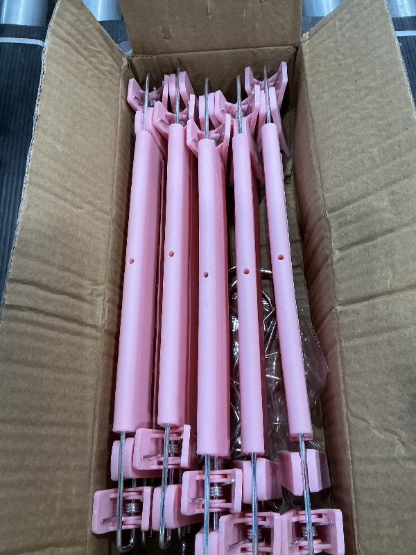 View 3 of *USED*
Lamitocs 10 Pack Skirt Hangers, PantsHangers with Clips?360 ° Swivel Hooks Space Saving Hangers for Pants, Skirts, Clothes, Jeans?Pink