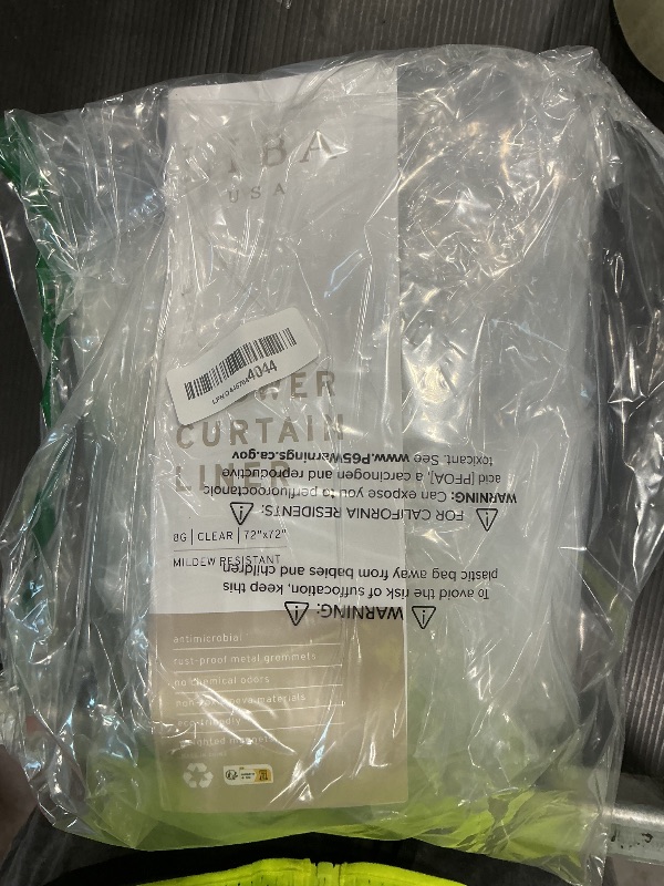 Photo 1 of *MINOR DAMAGE*
LiBa Bathroom Shower Curtain Waterproof Plastic Shower Curtain Premium PEVA Non-Toxic with Rust Proof Grommets Clear 8G Bathroom Accessories 72x72