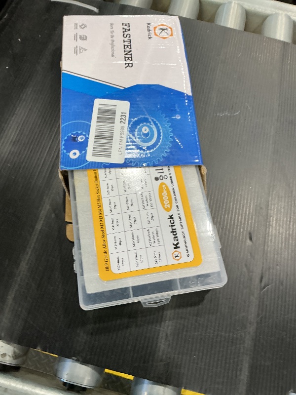 Photo 1 of *USED*
Kadrick Metric Screw Assortment, 2000PCS Metric Bolt Assortment Kit M2 M3 M4 M5 Machine Screws with Lock & Flat Washers, Grade 10.9 Alloy Steel Hex Socket Button Head Black Screws Nuts and Bolts Kit