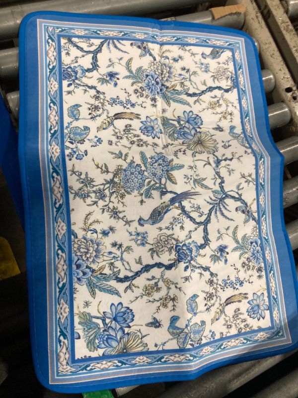Photo 1 of +++ UPDATED **NEW PHOTO**  Chinoiserie Flower Kitchen Hanging Towel Set of 2, Blue White Oriental Bird Floral Hand Tie Towel with Loop & Hook, Absorbent Soft Washcloth Dish Tea Bar Towel for Bathroom Gym Decor