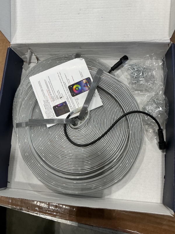 Photo 1 of **MISSING PARTS - See clerk notes**
LETIANPAI 200ft Outdoor LED Strip Lights Waterproof 1 Roll,IP68 Outside Led Light Strips with App and Remote,Music Sync RGB Exterior Rope Self Adhesive Back for Deck,Balcony,Pool