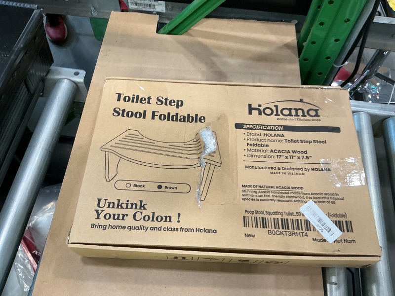 Photo 1 of ***SEE CLERK NOTES**
HOLANA Foldable Toilet Stool for Bathroom Adults - 7.2" Acacia Wood Poop Stool for Kids - Pooping Stool Squat with Anti Slip Layer - Bathroom Stools for Sitting/Travel (Acacia Wood 7.2" Height)