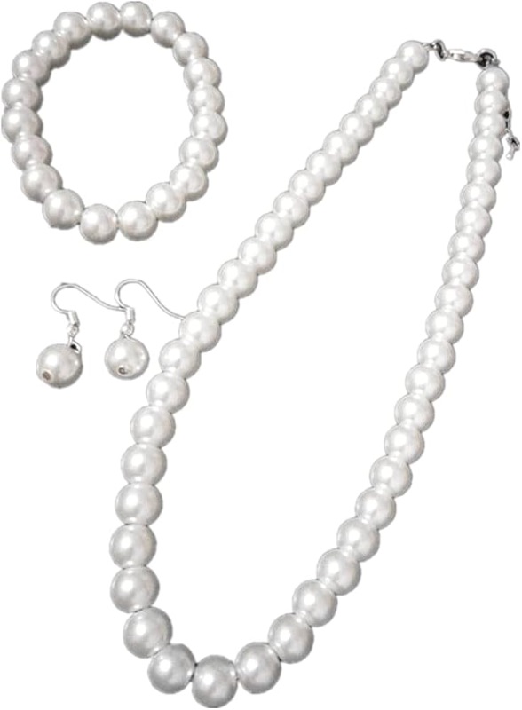 Photo 1 of ***SEE CLERK COMMENTS*** Fashion Classic Faux Pearl Red Carnelian Jewelry Set Necklace Bracelet Earrings for Women