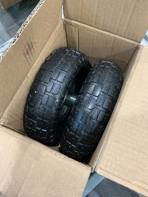 Photo 1 of *MISSING PARTS UNKNOWN*
LTNICER 10" Heavy-Duty Replacement Tires, 4.10/3.50-4" for Gorilla Carts,Hand Trucks,Generators,Lawn Mowers & Garden Wagons - Double Sealed Bearings, 5/8" Axle Bore Hole - Pneumatic Air Tires (2 Pack)