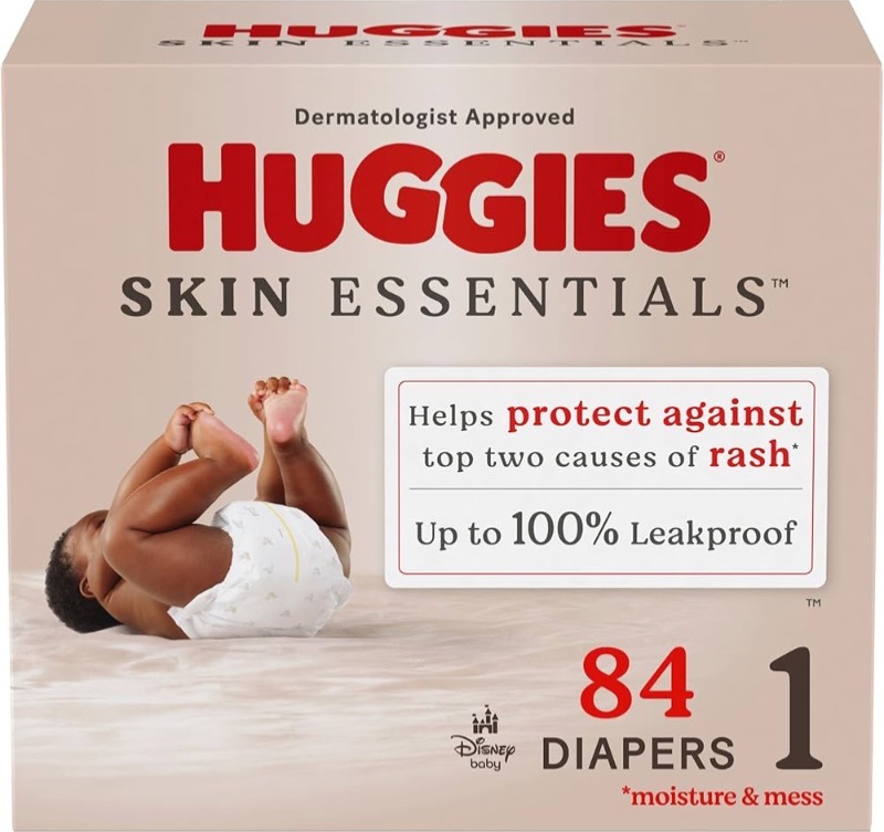 Photo 1 of *** SEE CLERK COMMENTS*** Huggies Size Newborn Diapers, Skin Essentials Baby Diapers, Size Newborn (6-9 lbs) 64 count