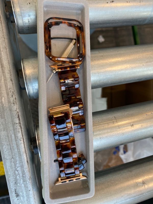 Photo 1 of ***MISSING PARTS*** Omter Band with Bumper Compatible with Apple Watch 49mm 45mm 44mm 42mm 41mm 40mm 38mm, Women Men Fashion Resin Band Strap Compatible with iWatch Series Ultra 8/7/SE/6/5/4,Series 3/2/1