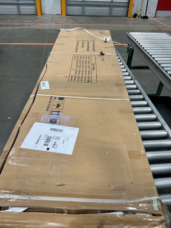 Photo 1 of *PARTIAL SET*
56" x 84" Bifold Sliding Barn Door, 1 Lites Tempered Frosted Glass Panel with Sliding Hardware Kit Set, Pre-drilled Closet Door Slab, 5.33FT Track for 4 Doors, MDF, White