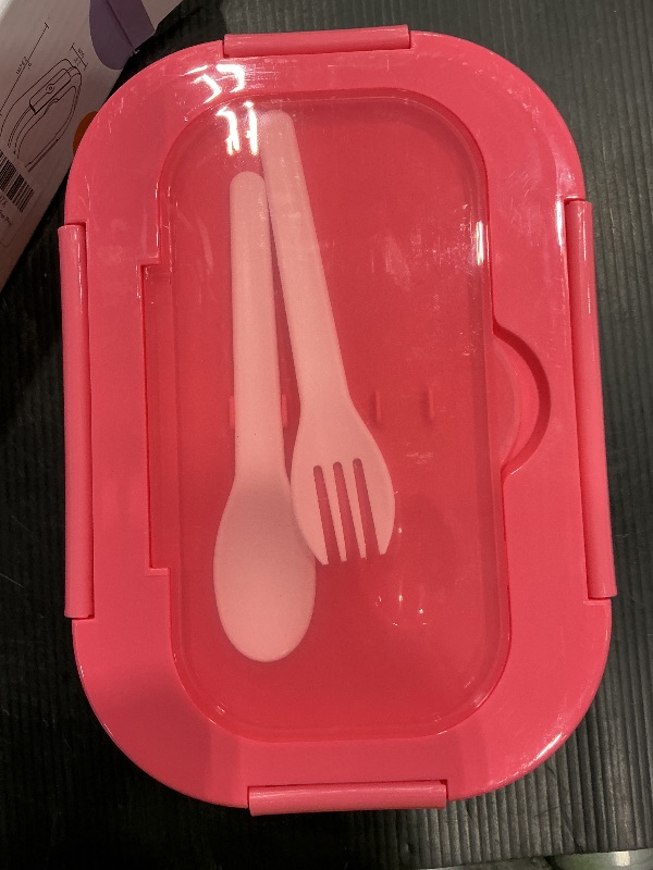 Photo 1 of **MINOR DAMAGED - See clerk notes**
TIME4DEALS Bento Box, 44oz 4 Compartment Lunch Container with Cutlery for Kid/Adult/Toddler, Leak Proof, Microwave/Dishwasher/Refrigerator Safe, BPA Free (Pink)