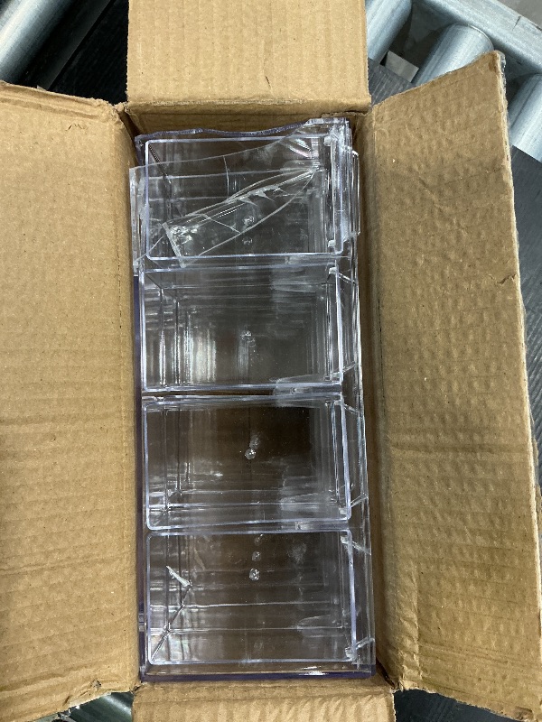 Photo 1 of ***MAJOR DAMAGE*** ***READ CLERK NOTES*** Desk Storage Organizer with 16 Mini Drawers, FODIENS Stackable Desktop Craft Drawer Cabinet, Clear Storage Box Caddy for Makeup Jewelry Office Craft Supplies