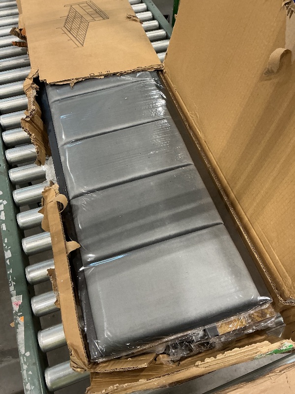 Photo 1 of **MISSING PARTS**
OLEVS King Bed Frame with Headboard, Metal Platform Bed King Size with 2-Tier Storage, LED Light & Charging Station Type C, No Box Spring Needed, Easy Assembly