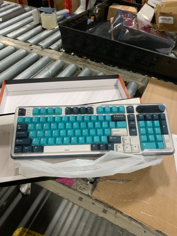 Photo 1 of ***MISSING USB*SOME KEYS DON'T WORK*
RK ROYAL KLUDGE S98 Mechanical Keyboard w/Smart Display & Knob, Top Mount 96% Wireless Mechanical Keyboard BT/2.4G/USB-C, Hot Swappable, Software Support, Creamy Sounding, 98 Keys