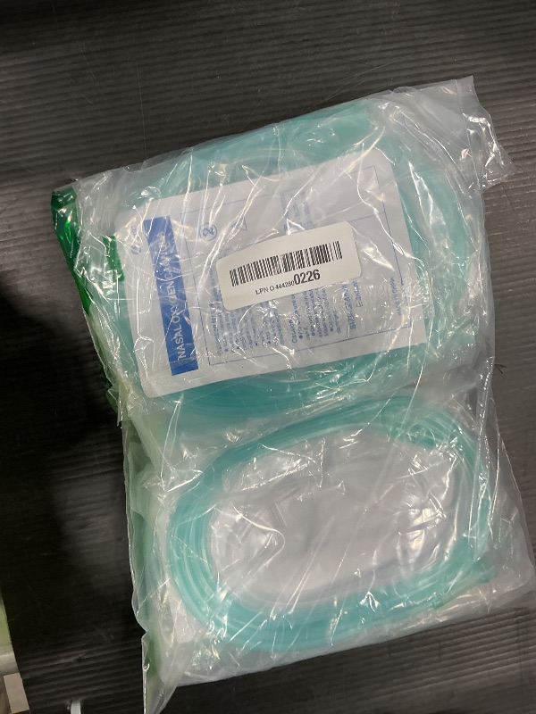 Photo 1 of 10 Pack High-Flow Ultra Soft Nasal Oxygen Cannula, Green Tubing and Each Individual Packing with Standard Connection 7 Ft