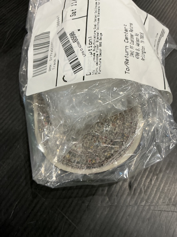 Photo 1 of 1:12 Dollhouse Rug,Miniature Oval Carpet Dollhouse Accessories, Mini Welcome Floor Blanket Dollhouse Blankets for Doll House Furniture Decor (B02 Beige)