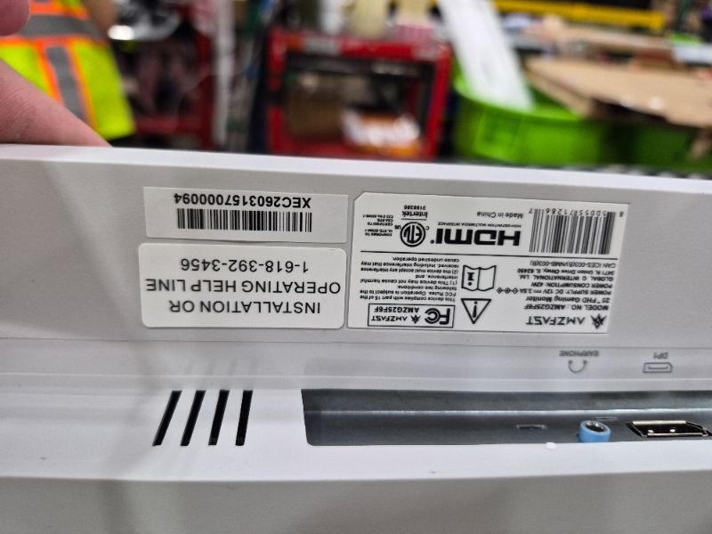 Photo 1 of *******MONITOR IS DAMAGED**********
Amzfast 25 Inch White Gaming Monitor 320Hz/300Hz/240Hz, FHD 1080P 1ms Fast IPS Monitor, 12 Months Warranty Exchange (DP Cable) TÜV Rheinland Eye Care | AI Crosshair, Night Vision Function, AMZG25F6F